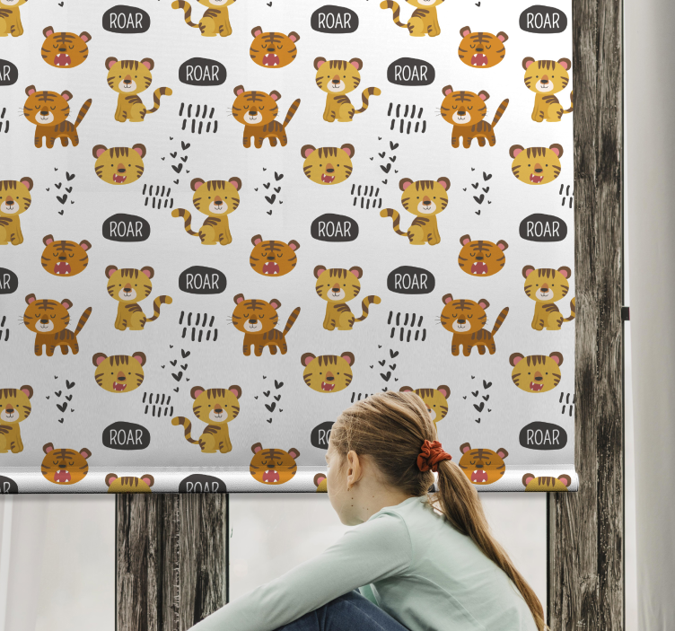 Toile fenêtre chambre enfant bébés tigres rugissants - TenStickers