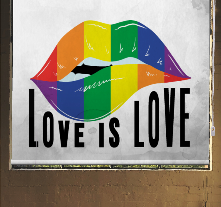 Toile fenêtre avec phrase art des lèvres arc-en-ciel - TenStickers