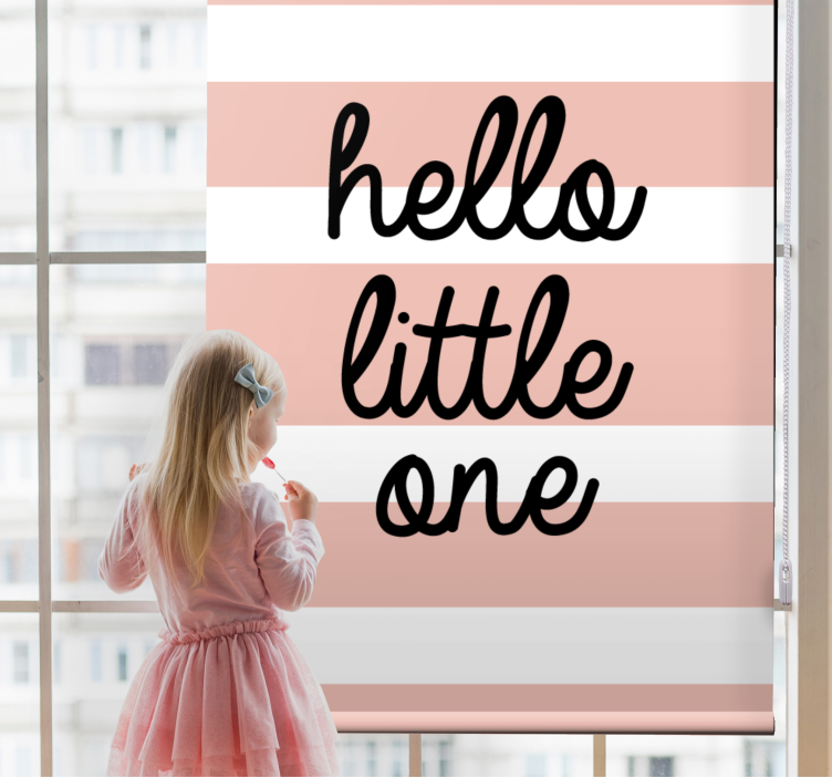 Toile fenêtre avec phrase hello little one - TenStickers