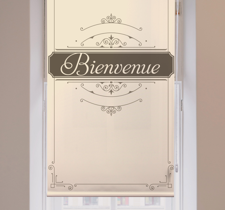 Toile fenêtre avec phrase panneau de bienvenue élégant - TenStickers