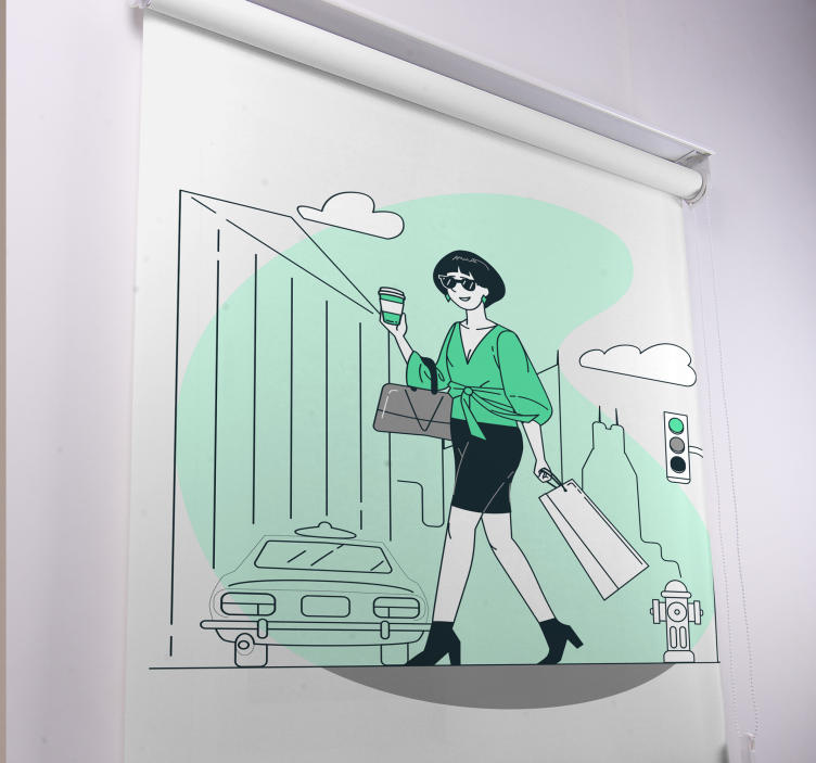 Toile fenêtre avec phrase vie urbaine élégante - TenStickers