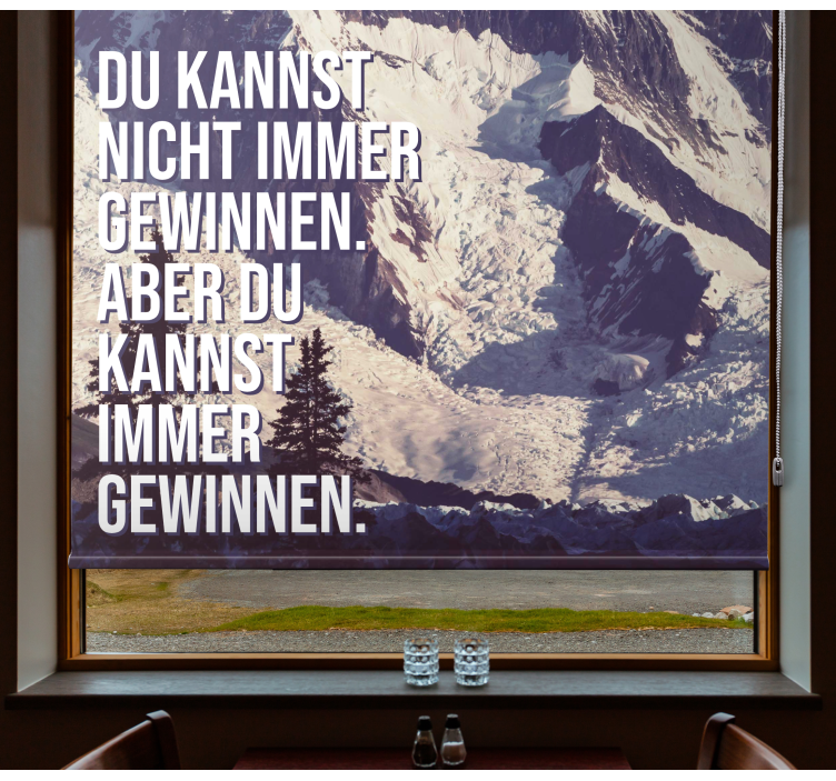 Toile fenêtre bureaux immergé dans les sommets des montagnes - TenStickers