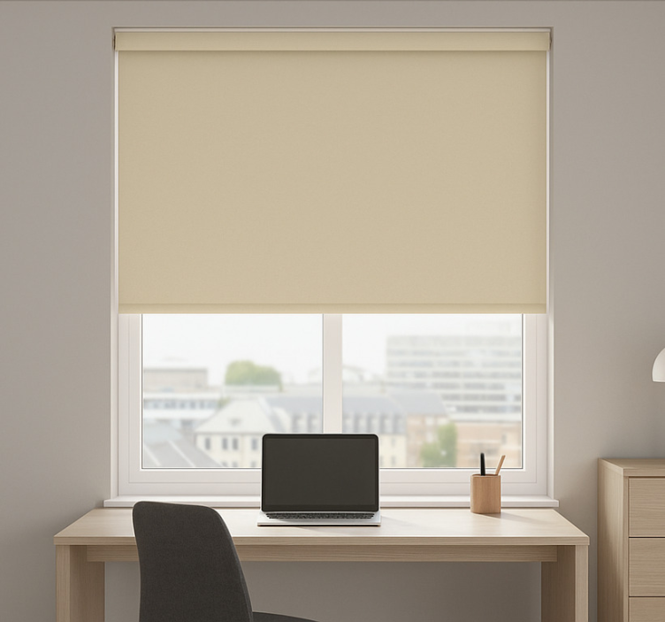 Toile fenêtre bureaux simple beige - TenStickers