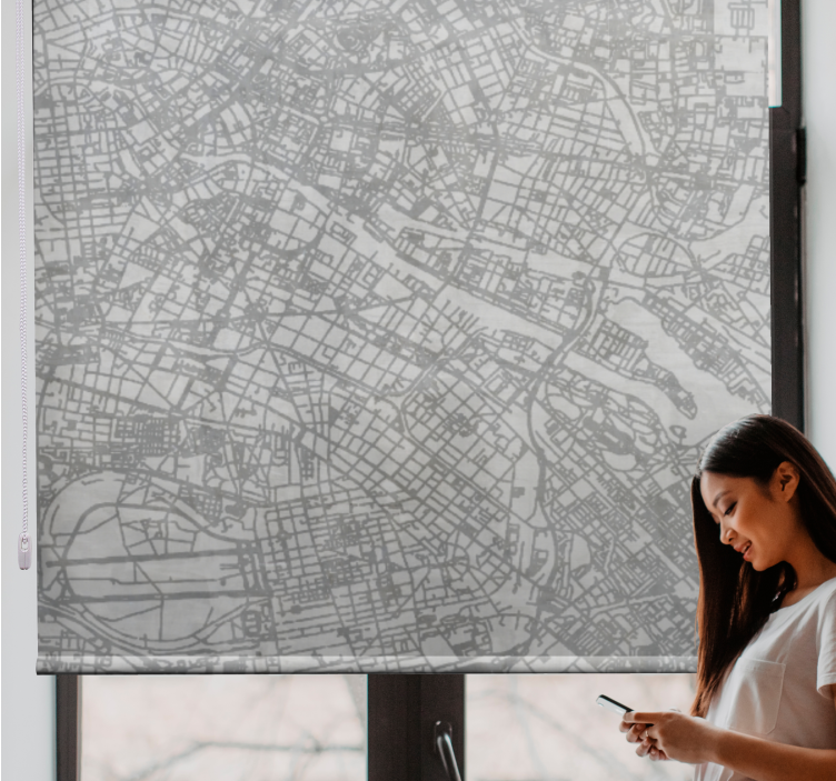 Toile fenêtre original plan de la ville - TenStickers