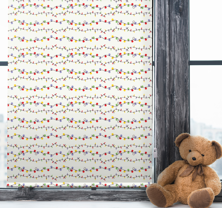 Toile fenêtre chambre enfant guirlandes lumineuses colorées - TenStickers