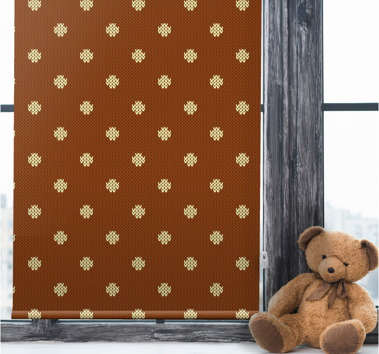 Toile fenêtre chambre enfant motif simple marron - TenStickers