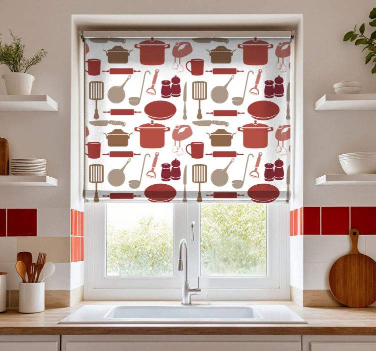 Toile fenêtre cuisine accessoires de cuisine - TenStickers
