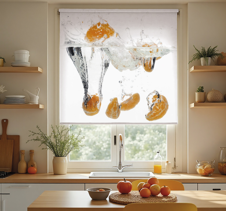 Toile fenêtre cuisine fruits dans l'eau - TenStickers