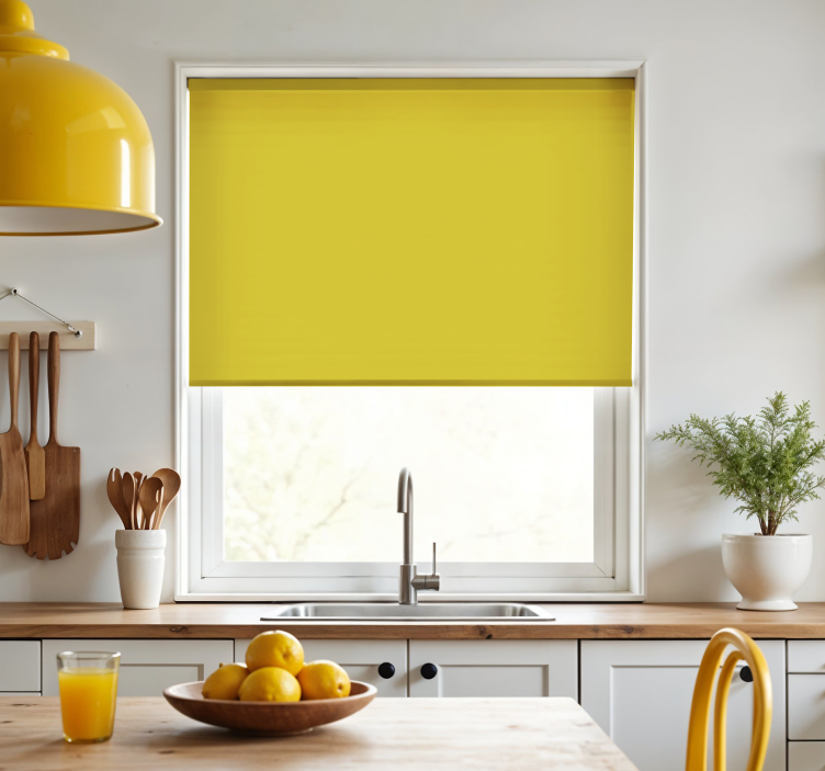 Toile fenêtre cuisine jaune citron - TenStickers
