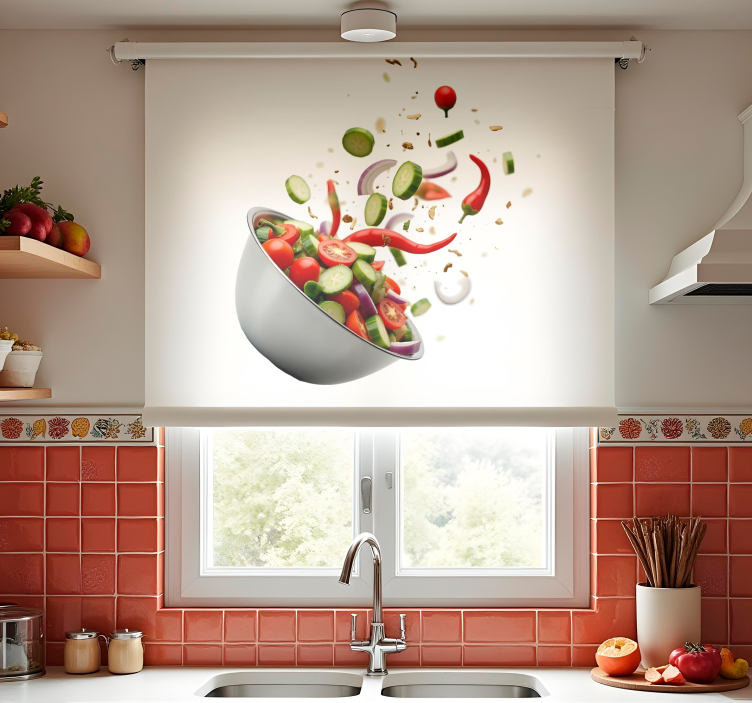 Toile fenêtre cuisine salade fraîche - TenStickers
