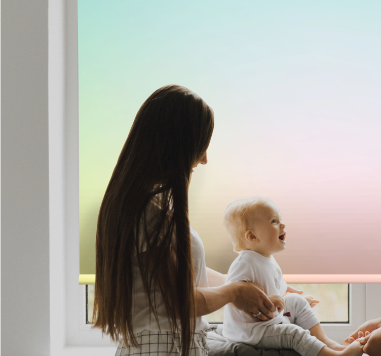 Toile fenêtre dessin dégradé doux et calme - TenStickers