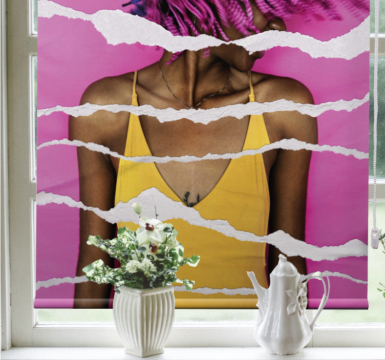 Toile fenêtre dessin effet papier déchiré - TenStickers