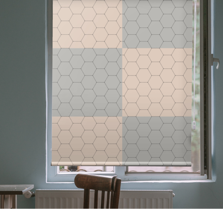 Toile fenêtre élégante blocs à motifs hexagonaux - TenStickers