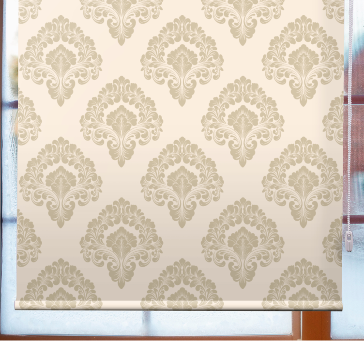 Toile fenêtre élégante motif damassé beige - TenStickers