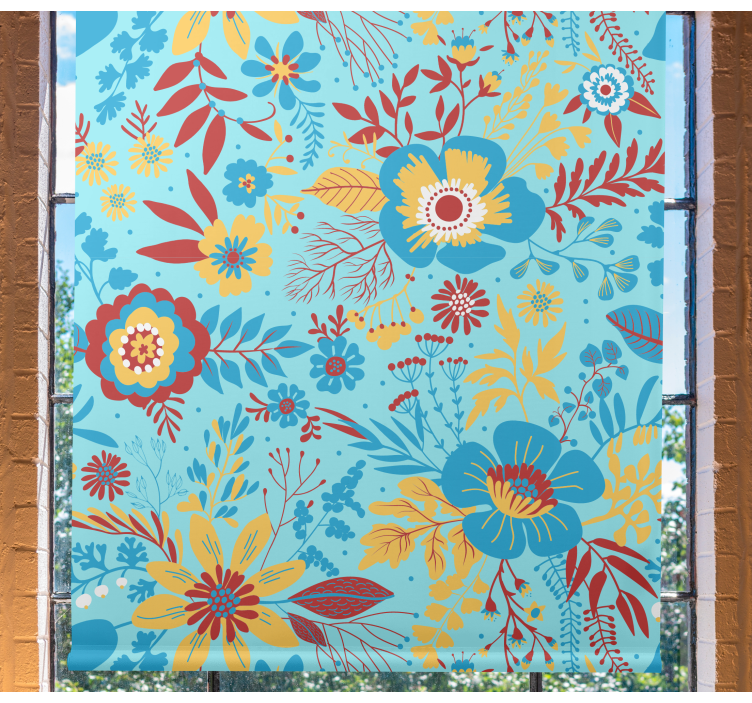 Toile fenêtre fleur affichage de motifs botaniques - TenStickers