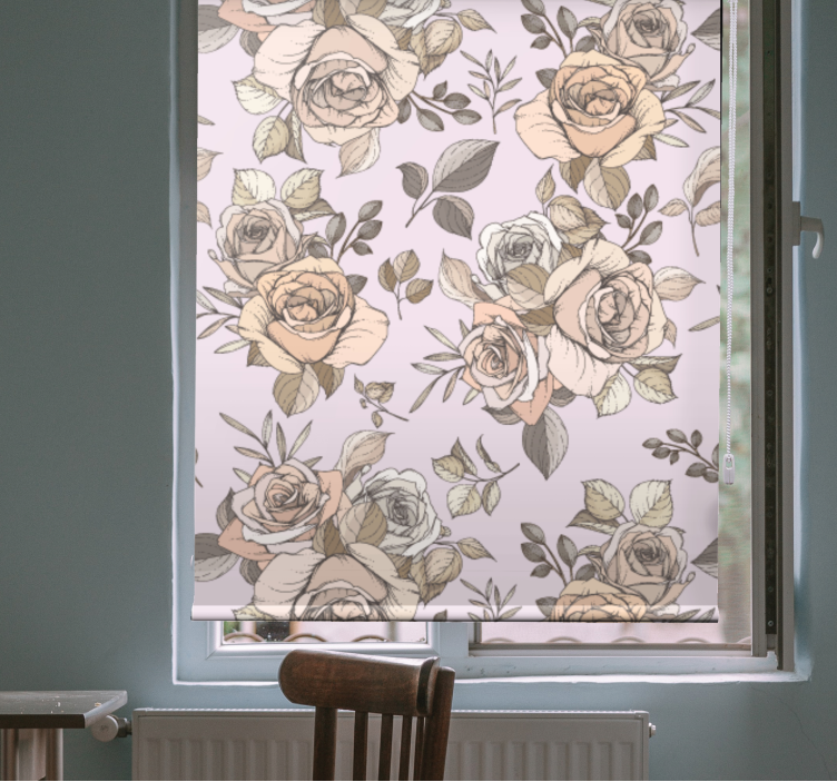 Toile fenêtre fleur motif de rose gracieux - TenStickers