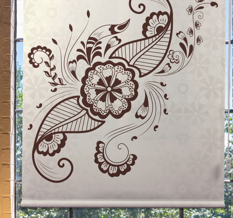 Toile fenêtre fleur motif floral complexe - TenStickers