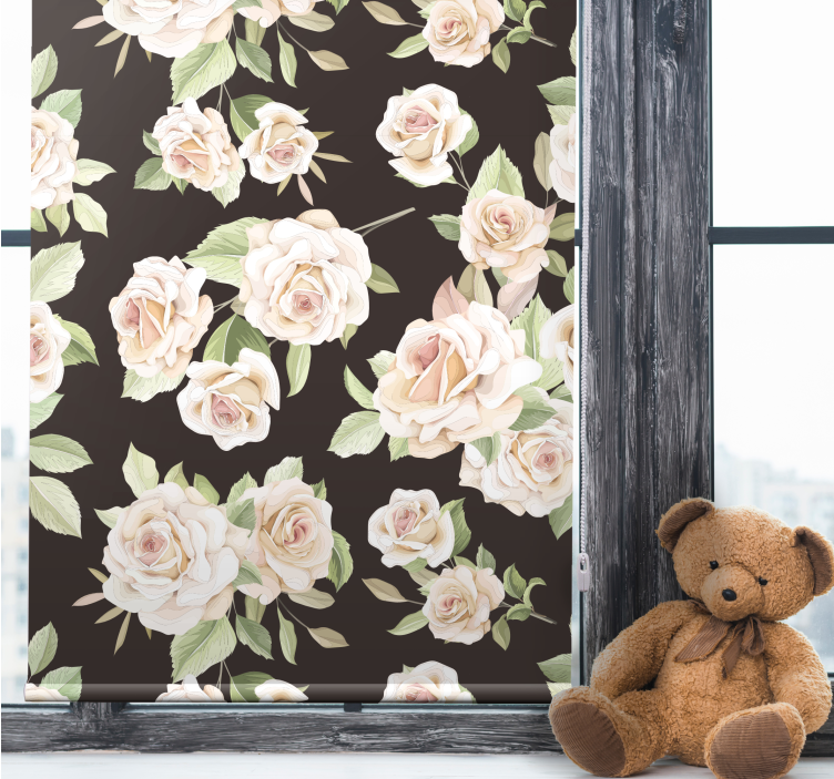 Toile fenêtre fleur thème rose élégant - TenStickers