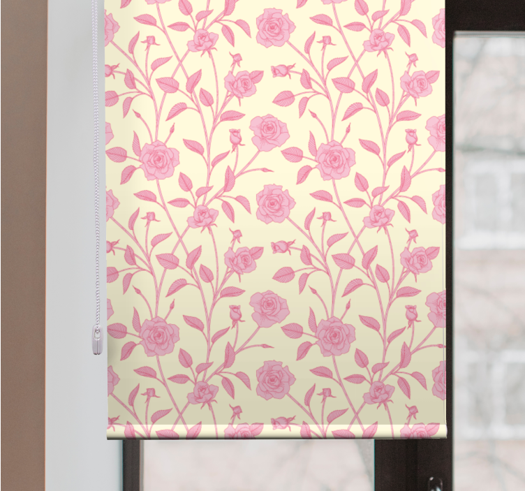 Toile fenêtre fleurs et plantes fleur de rose rose - TenStickers