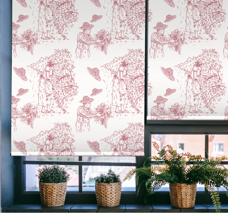 Toile fenêtre fleurs et plantes illustration de récolte - TenStickers