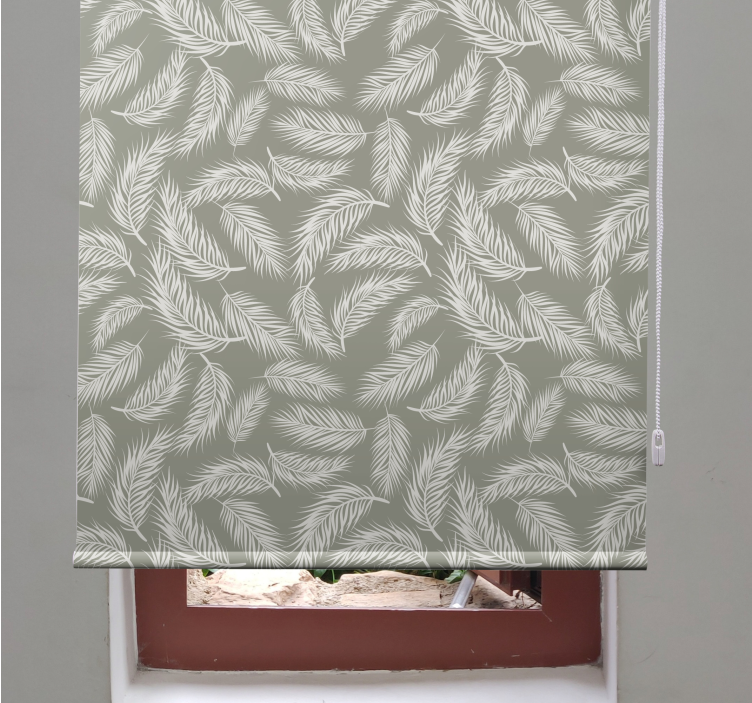 Toile fenêtre fleurs et plantes motif à motifs de feuilles - TenStickers