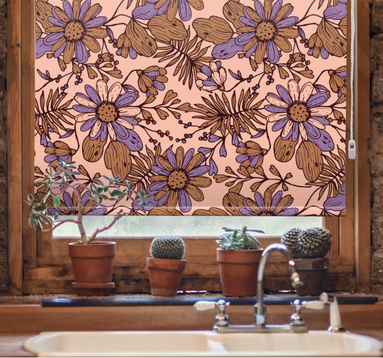 Toile fenêtre fleurs et plantes motif de jardin floral - TenStickers