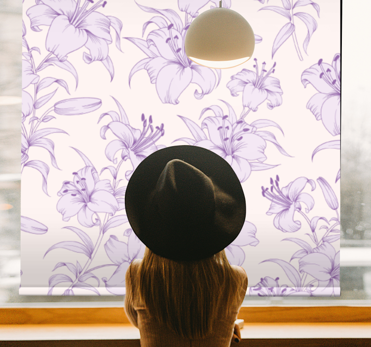 Toile fenêtre fleurs et plantes motif floral de lys - TenStickers
