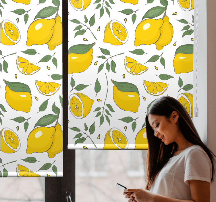 Toile fenêtre fruits et légumes citrons et tranches - TenStickers