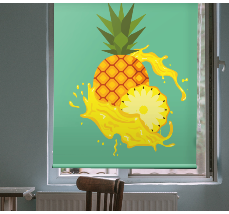 Toile fenêtre fruits et légumes éclaboussures d'ananas - TenStickers