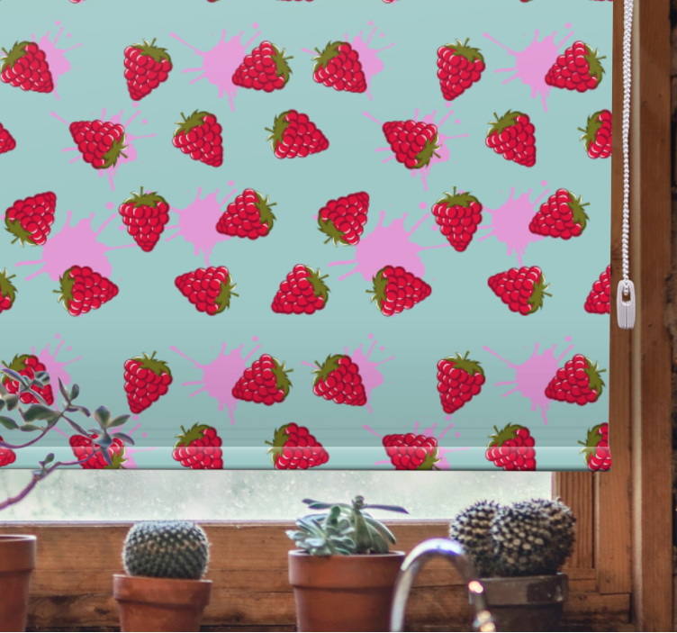 Toile fenêtre fruits et légumes éclaboussures de fraise - TenStickers