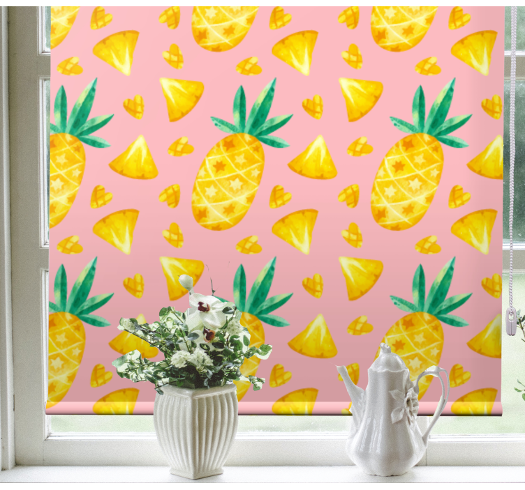 Toile fenêtre fruits et légumes motif ananas délice - TenStickers