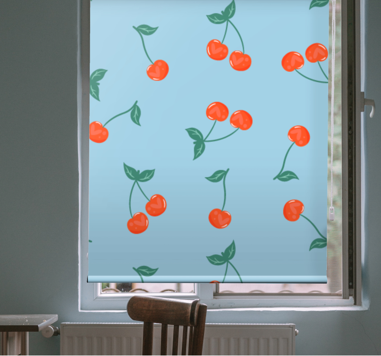 Toile fenêtre fruits et légumes motif de brins de cerisier - TenStickers