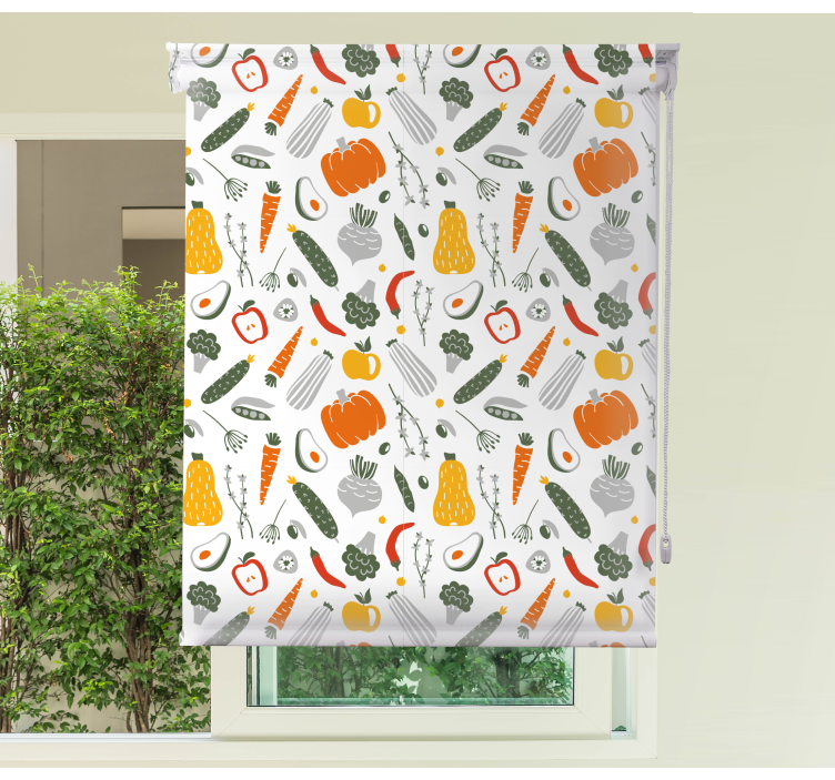 Toile fenêtre fruits et légumes motif coloré et vibrant - TenStickers