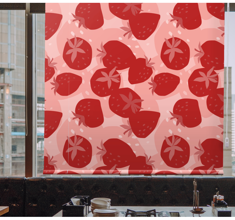 Toile fenêtre fruits et légumes thème de la fraise - TenStickers