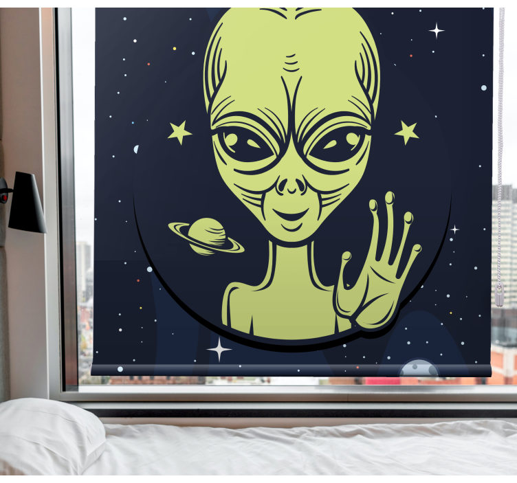 Toile fenêtre geek extraterrestre dans l'espace - TenStickers