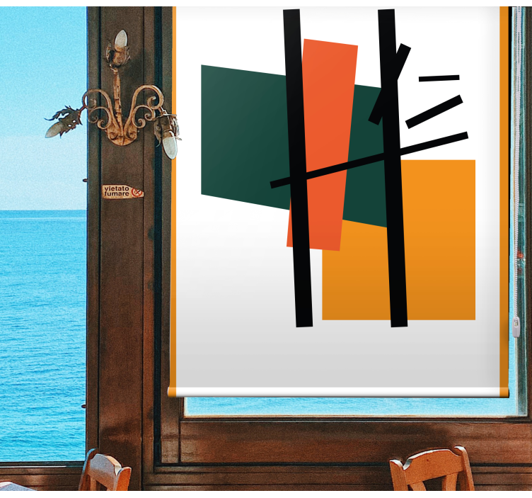 Toile fenêtre moderne composition de blocs géométriques - TenStickers