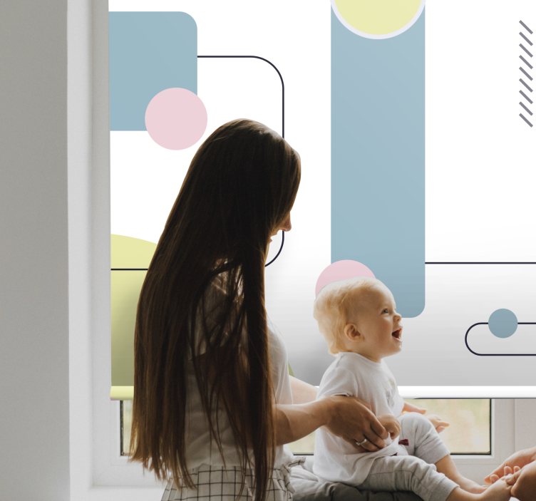 Toile fenêtre moderne jeu de formes géométriques - TenStickers