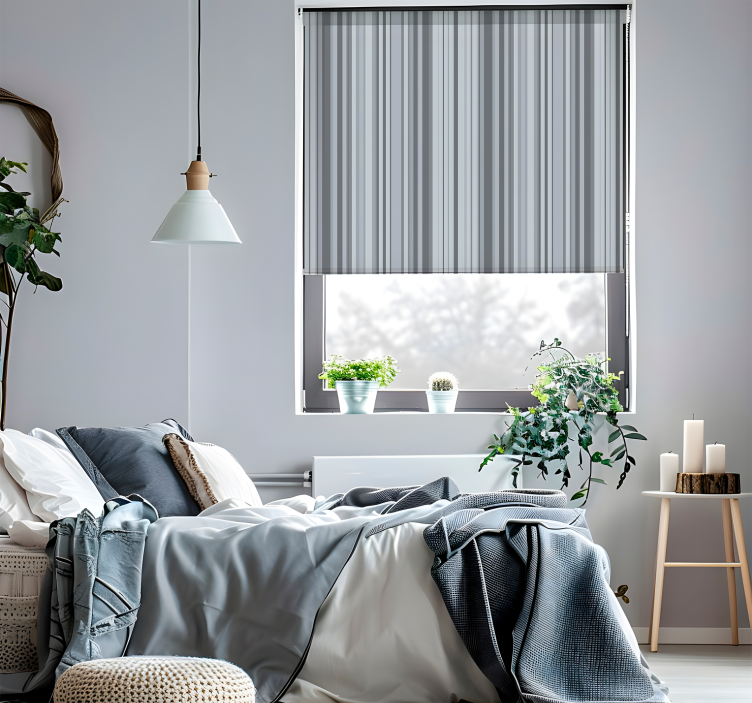 Toile fenêtre moderne lignes grises - TenStickers