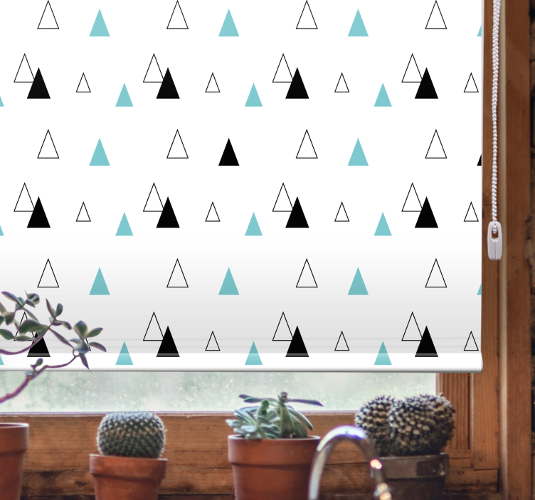 Toile fenêtre nordique motif triangulaire minimaliste - TenStickers