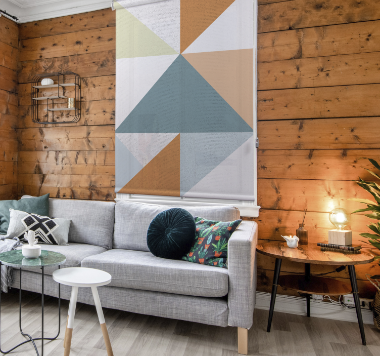 Toile fenêtre moderne motif triangulaire géométrique - TenStickers