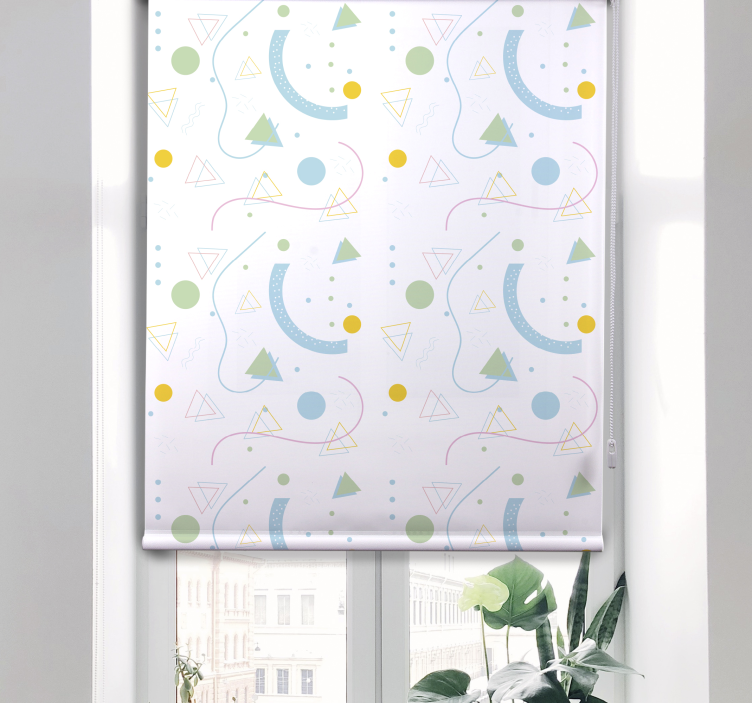 Toile fenêtre moderne tableau de formes géométriques - TenStickers