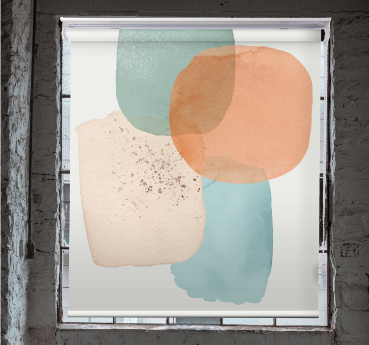 Toile fenêtre moderne taches de couleurs géométriques - TenStickers