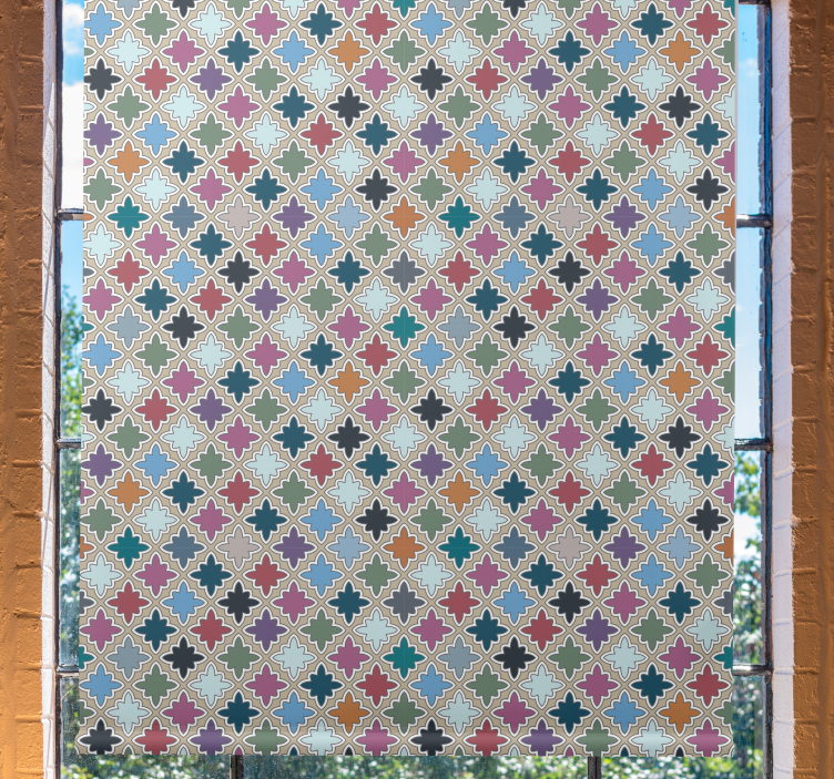 Toile fenêtre motif géométrique vibrant - TenStickers
