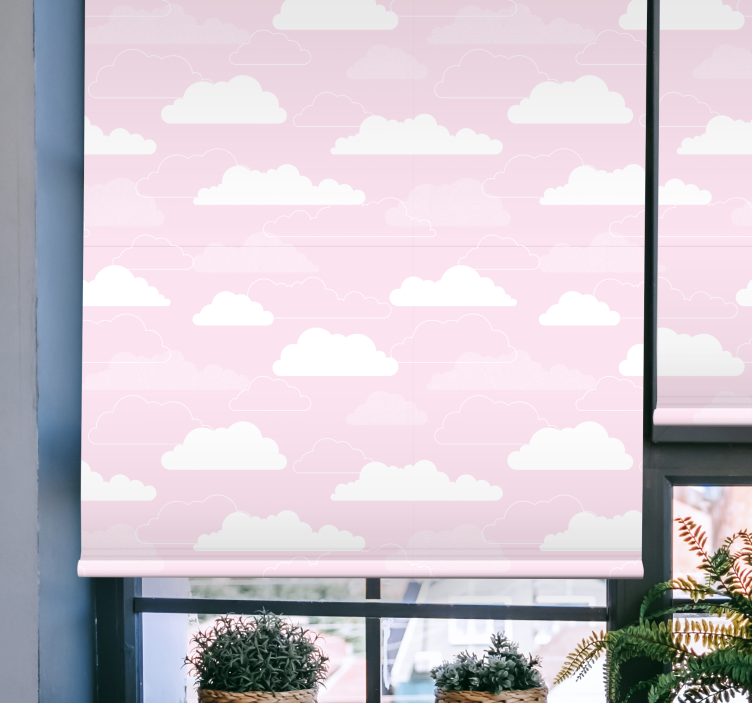 Toile fenêtre nuage motif rose rêveur - TenStickers
