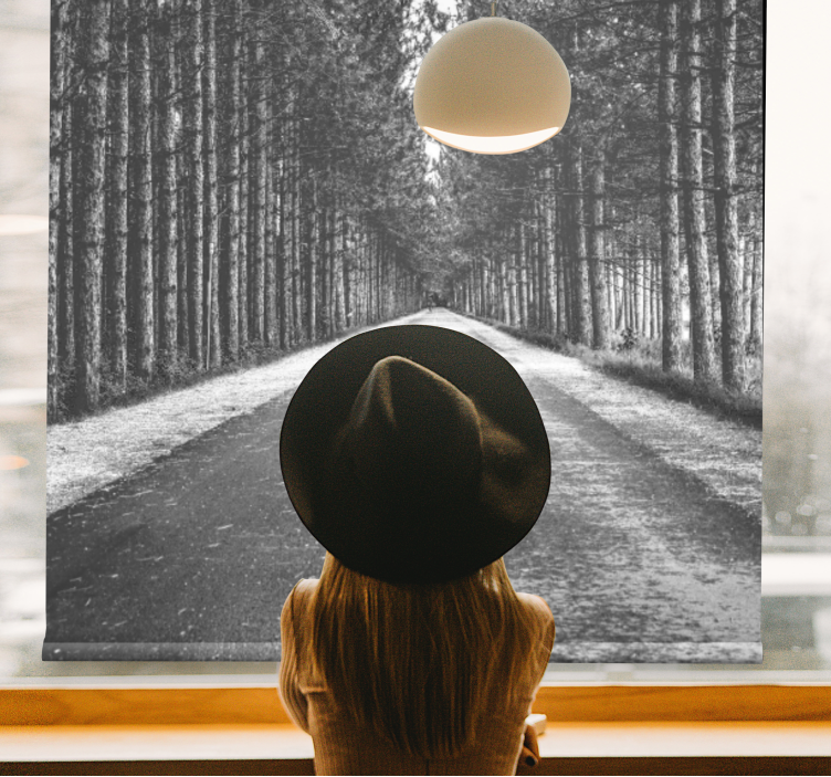 Toile fenêtre sentier forestier serein - TenStickers