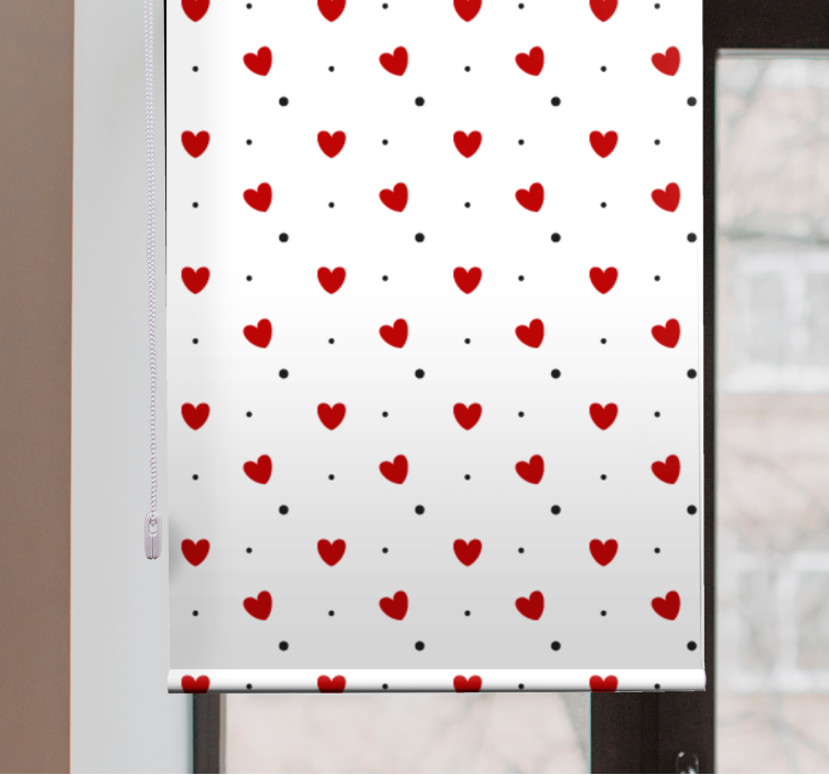Toile fenêtre romantique motif de cœur délice - TenStickers