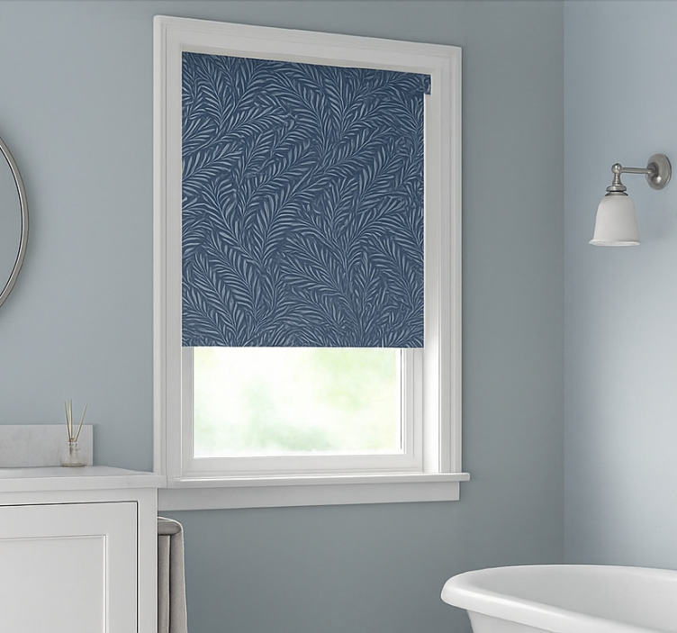 Toile fenêtre salle de bain feuilles de bouleau nordique - TenStickers