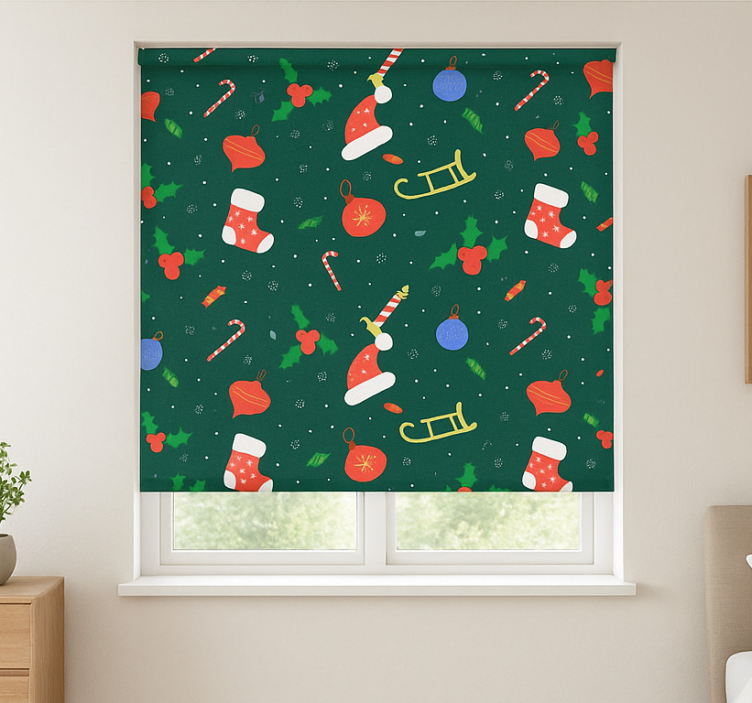 Toile fenêtre salon motif de pain d'épices du père noël - TenStickers