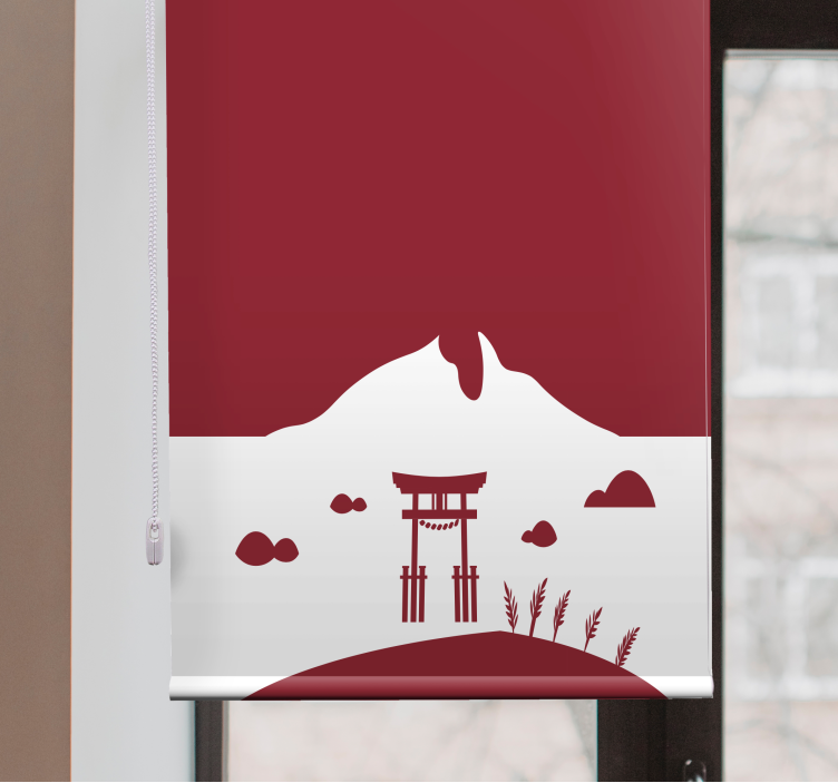 Toile fenêtre scène de la porte de la montagne - TenStickers