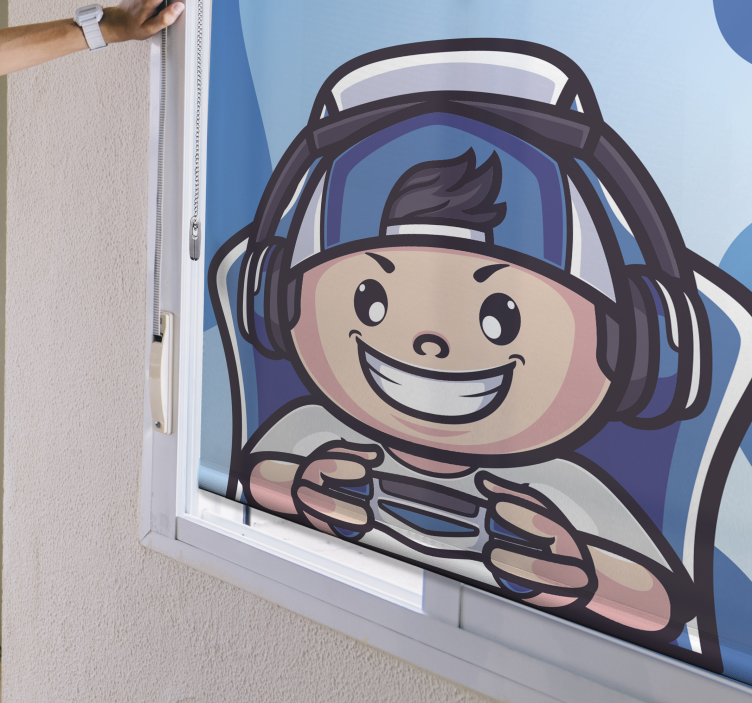 Toile fenêtre geek personnage joyeux - TenStickers